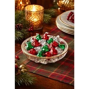 Mikasa Studio Nova 1990s Gilded Poinsettia Crystal Candy Dish WY327/507, 5x1”